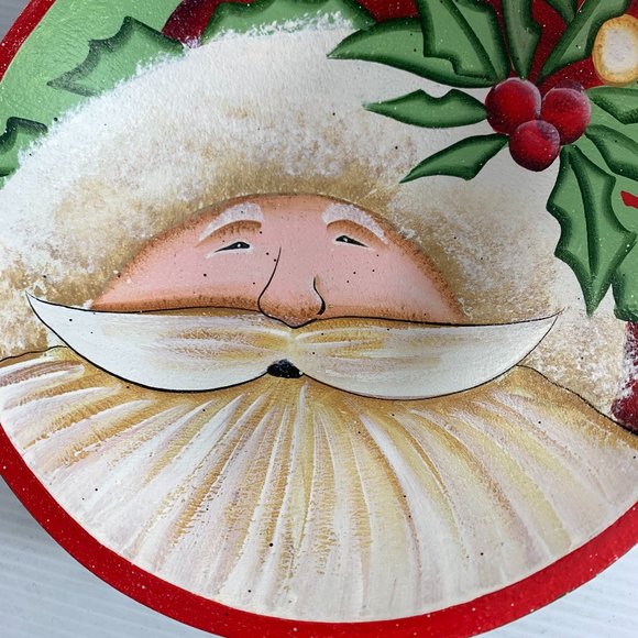 Beth Yarbrough Folk Art Wood Hand Painted Santa Claus Nesting Bowls Christmas - Picture 6 of 8